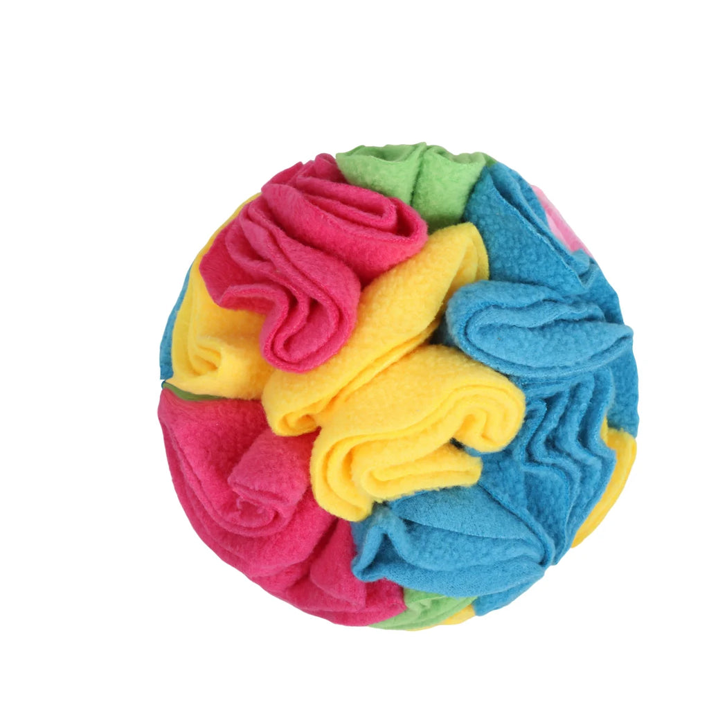Rainbow fleece snuffle ball