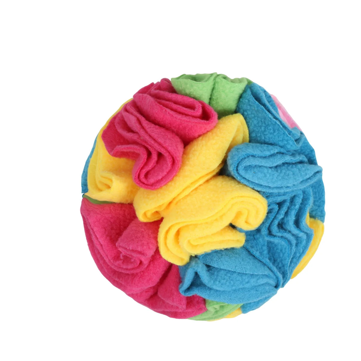 Rainbow fleece snuffle ball