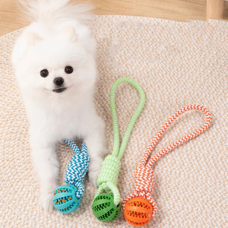 Close-up of the textured rubber treat ball