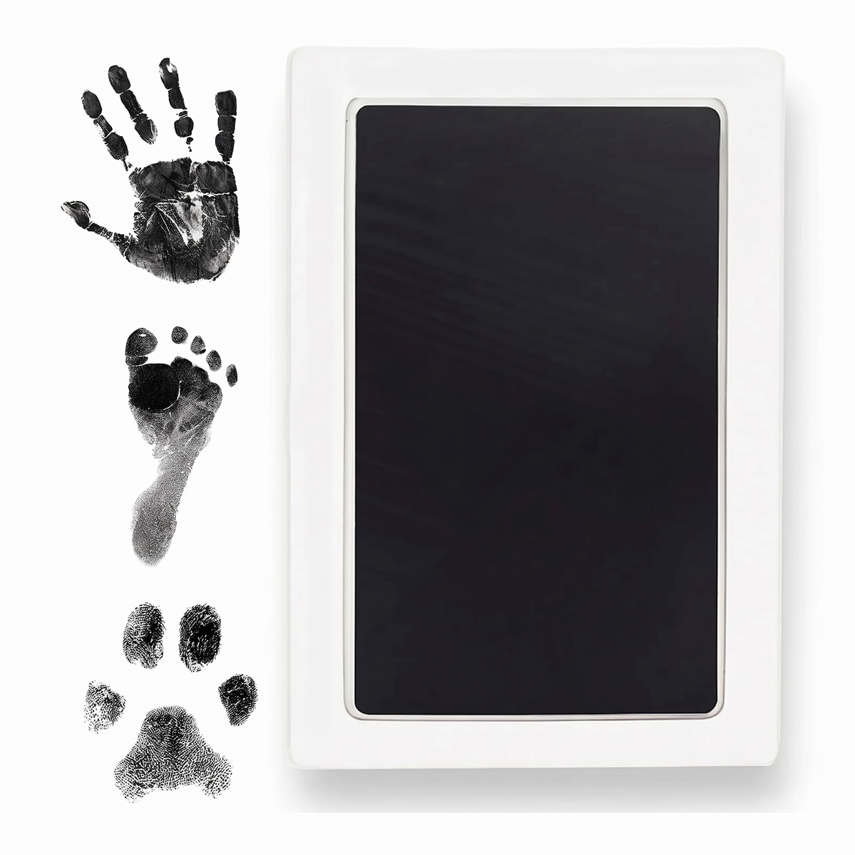 Clean-touch ink pad with a sample dog paw print, included in the New Puppy Starter Bundle